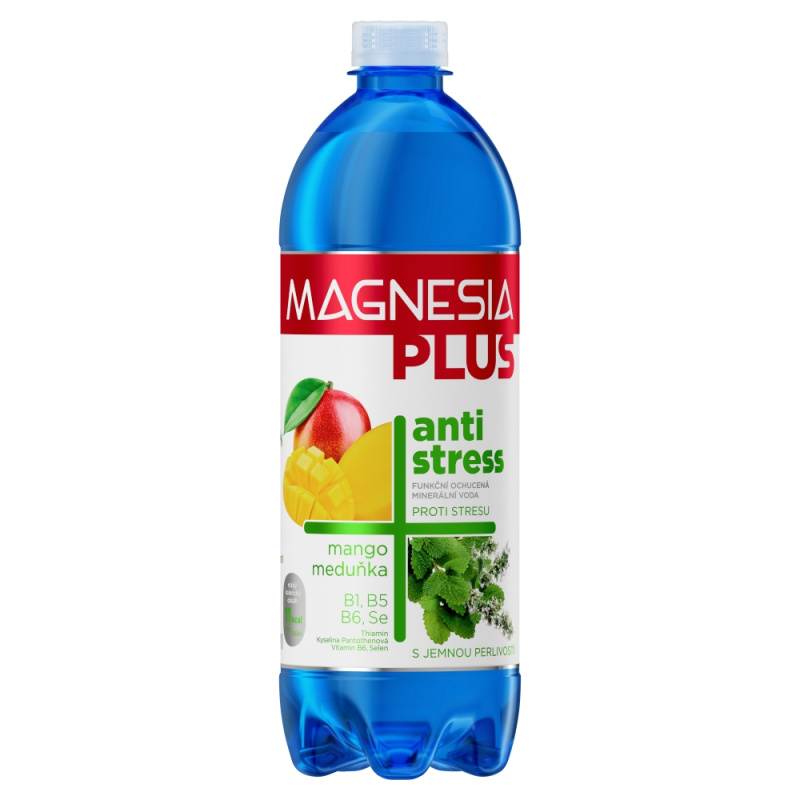 Magnesia Plus Antistress - ochucená minerální voda - mango a meduňka, 0,7 l