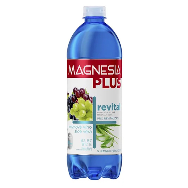 Magnesia Plus Revital - ochucená minerální voda - hroznové víno a aloe vera, 0,7 l