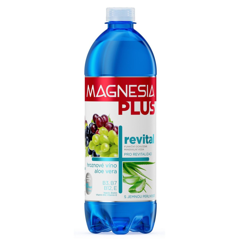Minerální voda Magnesia Plus - Revital, hroznové víno, aloe vera, jemně perlivá, 6x 0,7 l