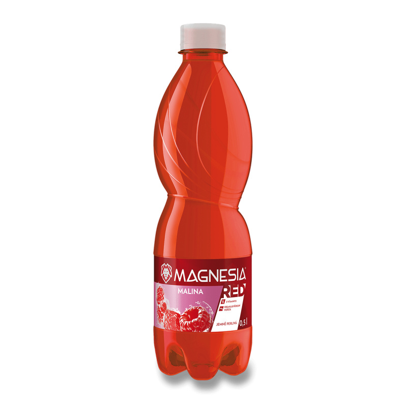 Magnesia Red - ochucená minerální voda - Malina, 12 × 0,5 l