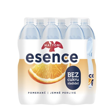 Mattoni Esence - perlivá minerální voda - pomeranč, 6 x 1,5 l