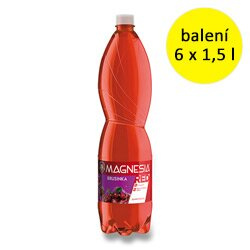 Magnesia Red - ochucená minerální voda - Brusinka, 6 × 1,5 l