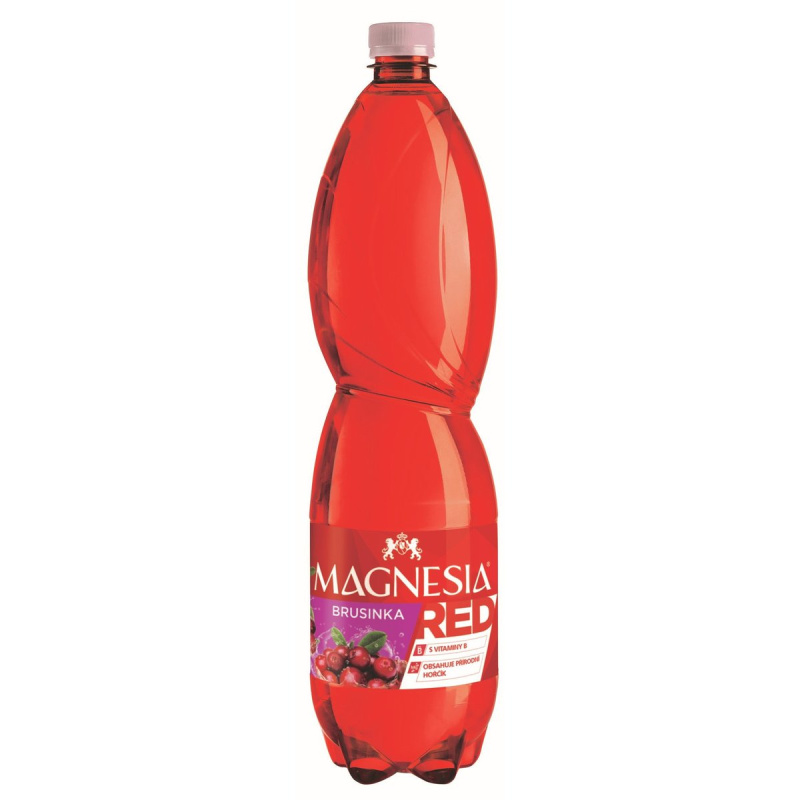 Magnesia Red - ochucená minerální voda - Brusinka, 6 × 1,5 l