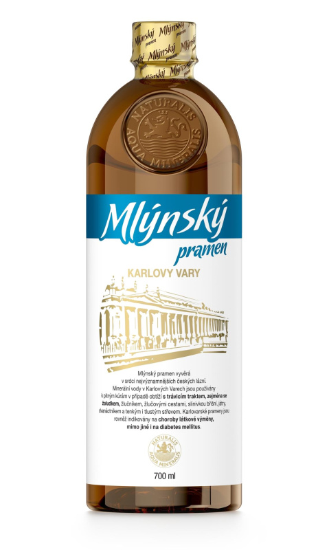 Minerální voda Mlýnský pramen, 0,7 l
