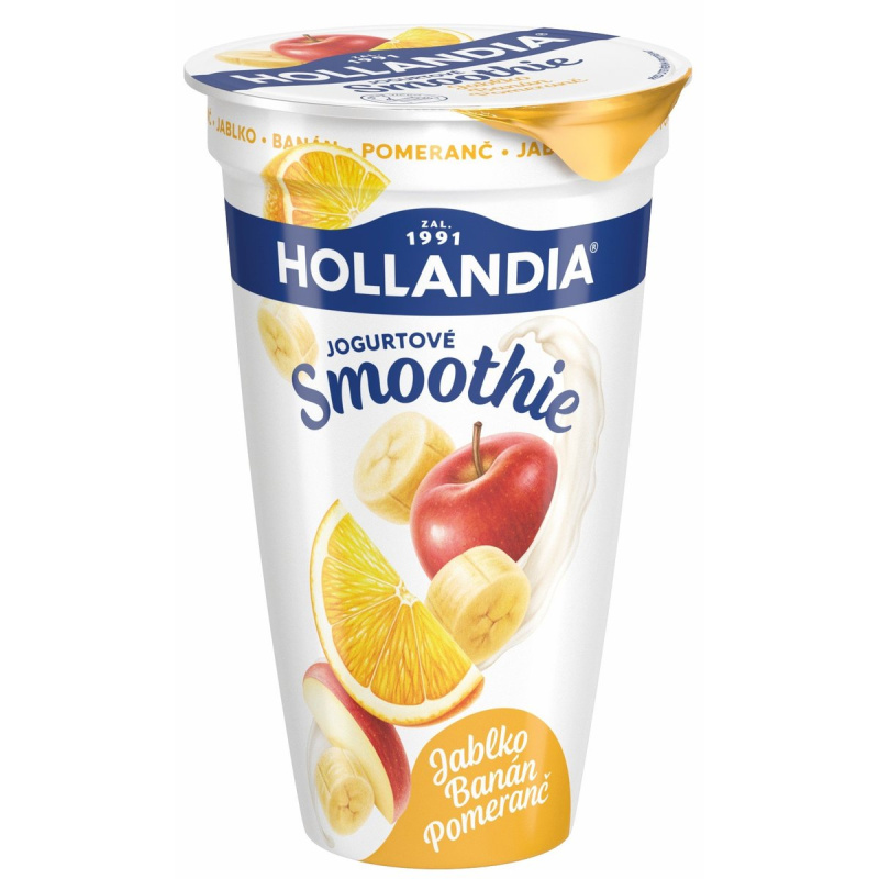 Hollandia Balance jogurtové smoothie banán, jablko, pomeranč