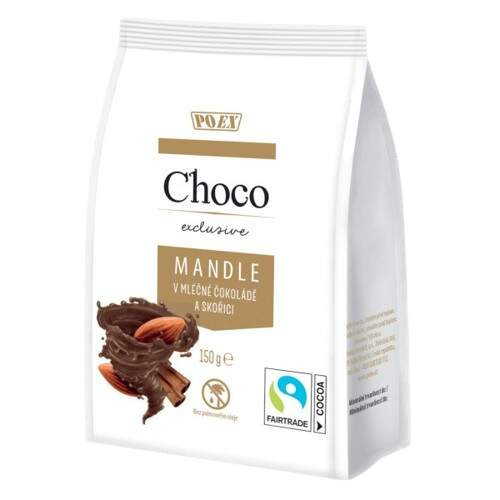 POEX Choco Exclusive Mandle v mléčné čokoládě a skořici 150 g