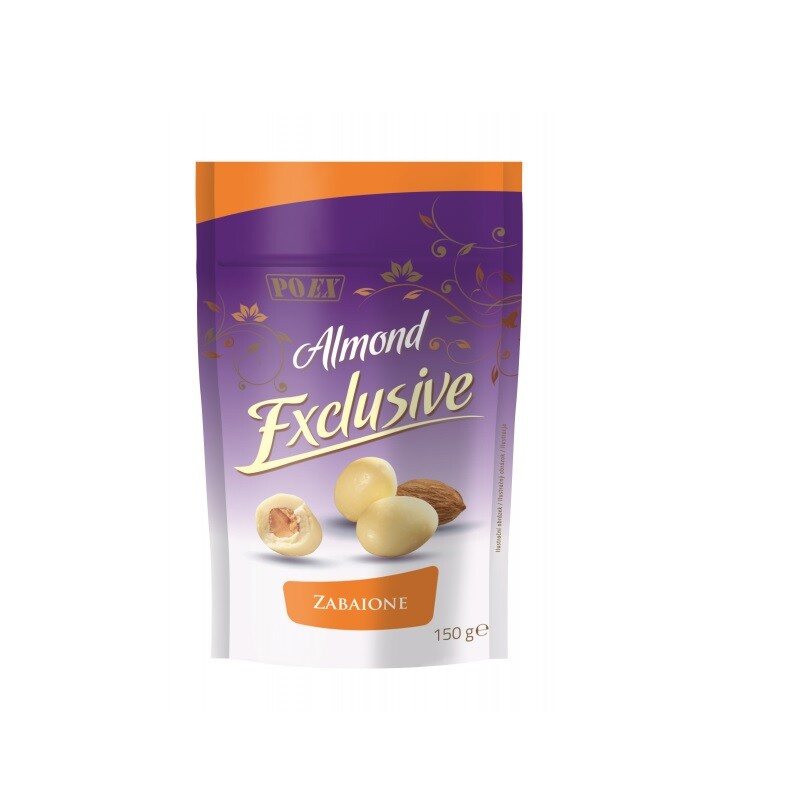 POEX Almond Exclusive Mandle v bílé čokoládě s vaječným likérem 150 g