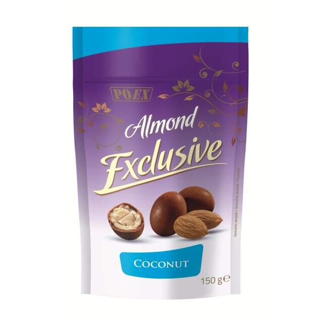 POEX Almond Exclusive Mandle v mléčné čokoládě s kokosem 150 g