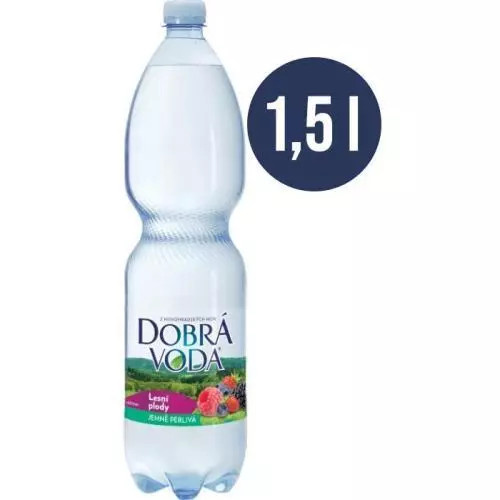 Minerální voda Dobrá voda - lesní plody, jemně perlivá, 6x 1,5 l
