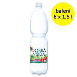 Dobrá voda - jemně perlivá voda - Lesní plody, 6 × 1,5 l