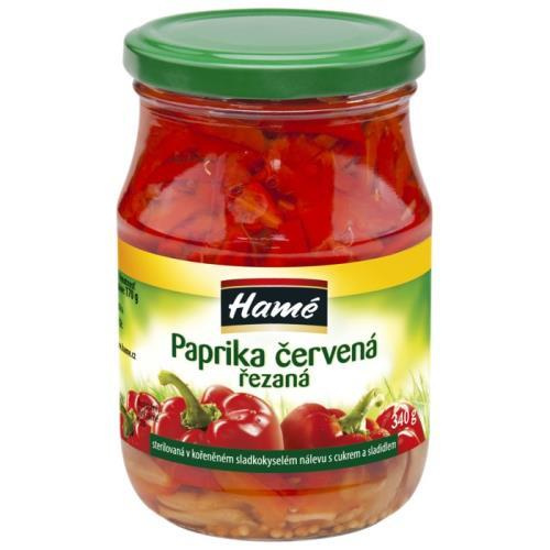 Hamé paprika červená řezaná sterilovaná