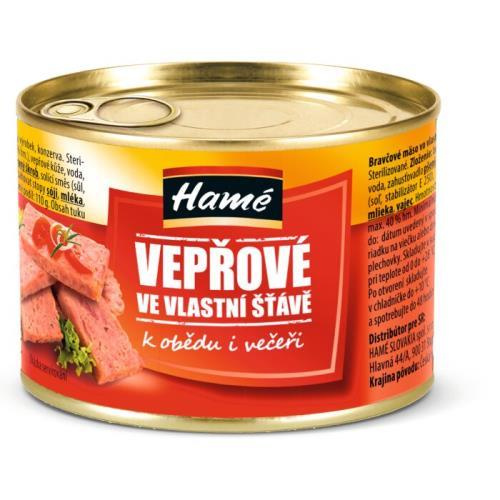 Hamé vepřové ve vlastní šťávě 180g