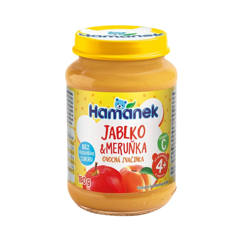 Hamánek Neslazená ovocná přesnídávka jablko a meruňka