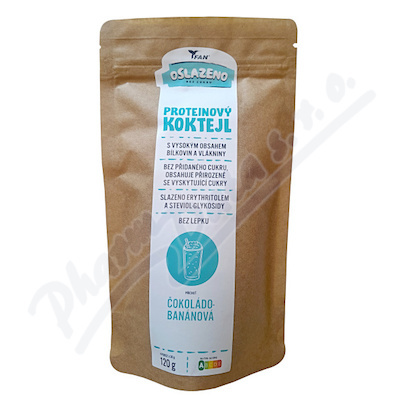 FAN sladidla Oslazeno bez cukru Proteinový koktejl čokoládovo-banánový 120 g