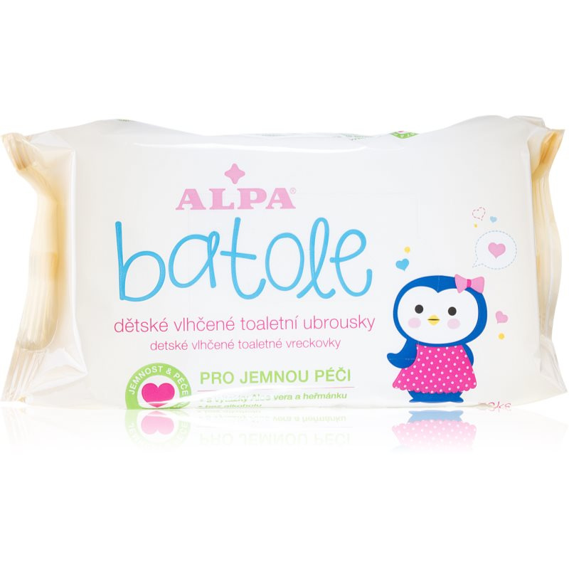 Alpa Batole Vlhčené ubrousky dětské jemné vlhčené ubrousky pro citlivou pokožku 72 ks