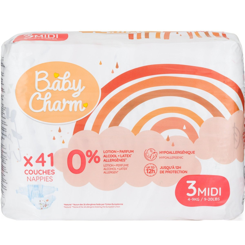 Baby Charm Jednorázové plenky super dry flex 3 midi (4–9 kg)