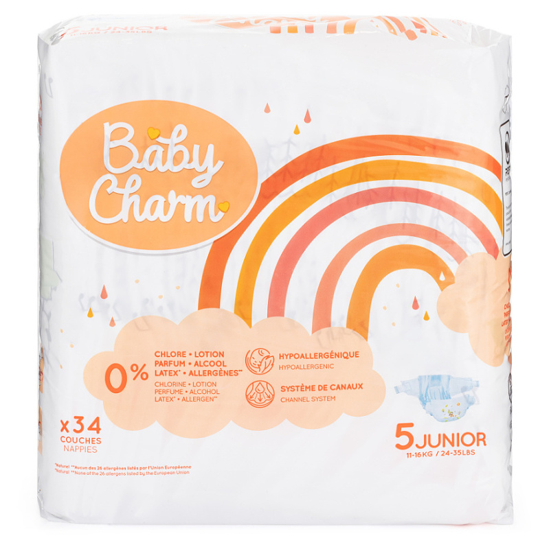 Baby Charm Jednorázové plenky super dry flex 5 junior (11–16 kg)