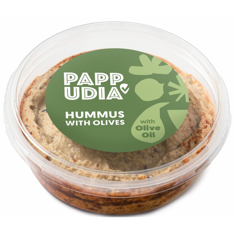 Pappudia Hummus s olivami a panenským olivovým olejem