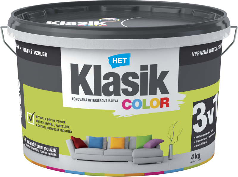 Malba interiérová HET Klasik Color zelený limetkový 4 kg