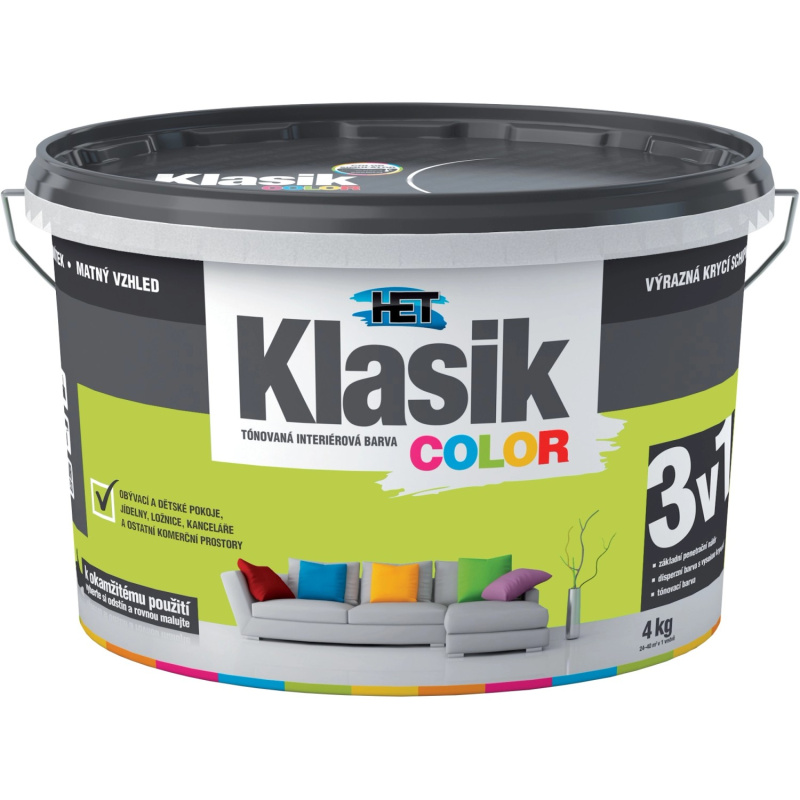 Malba interiérová HET Klasik Color zelený limetkový 4 kg