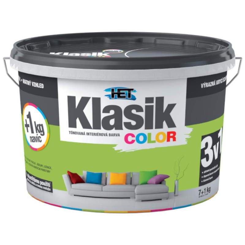 Het Klasik Color 0597 zelený limetkový 7+1kg + akrylátový tmel HET 400g zdarma