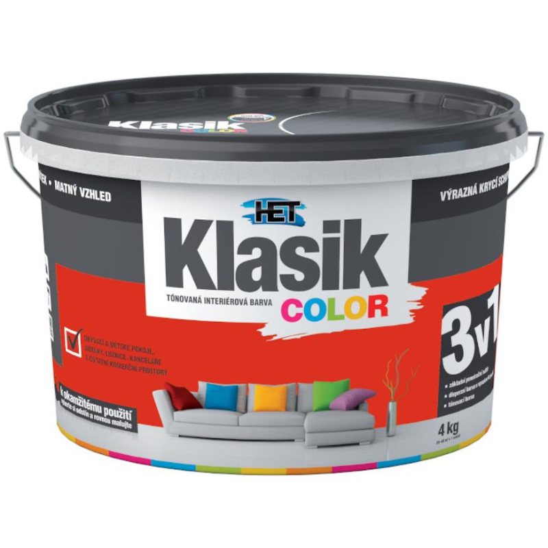 Malba interiérová HET Klasik Color červený brusinkový 4 kg