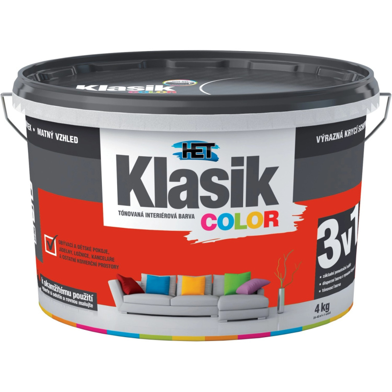 Malba interiérová HET Klasik Color červený brusinkový 4 kg