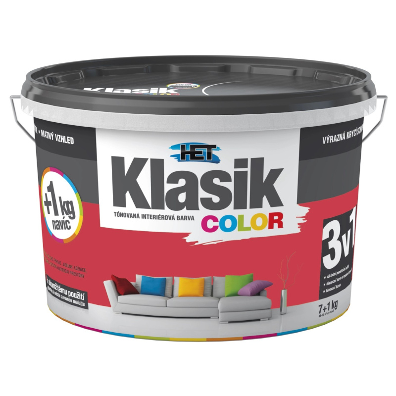 Het Klasik Color 0847 červený brusinkový 7+1kg + akrylátový tmel HET 400g zdarma