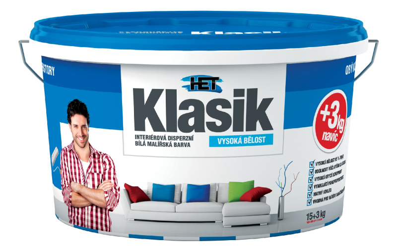 Malba interiérová HET Klasik bílá 15+3 kg