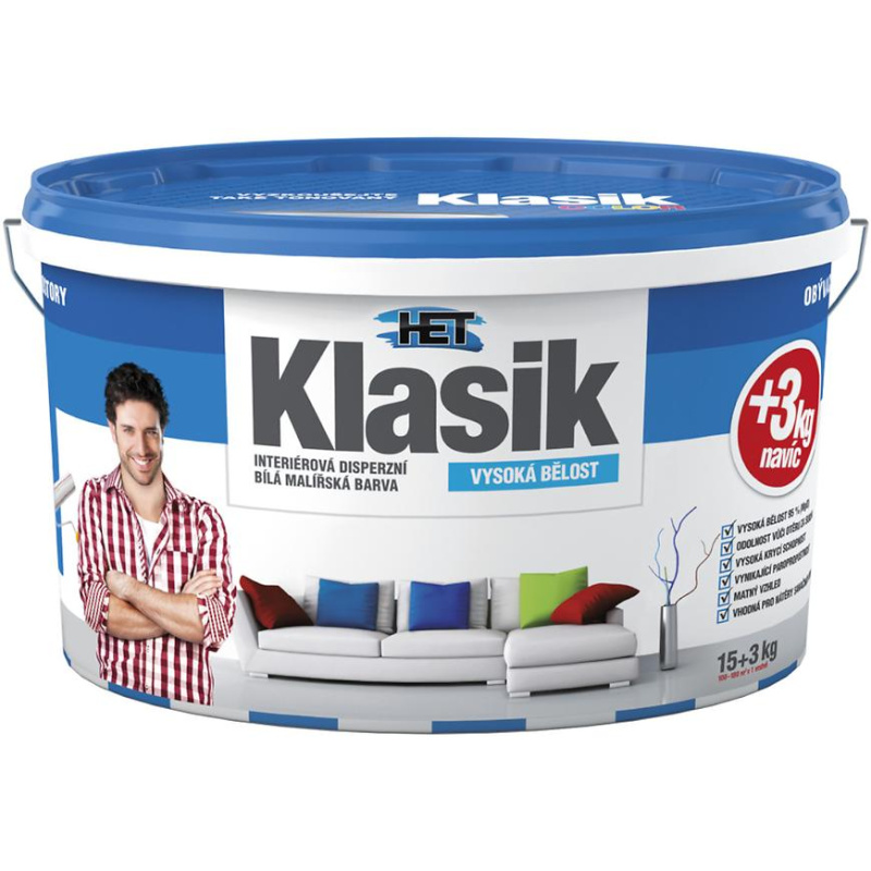 Malba interiérová HET Klasik bílá 15+3 kg
