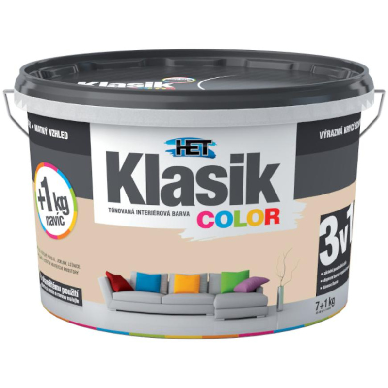 Het Klasik Color 0217 béžový kávový 7+1kg + akrylátový tmel HET 400g zdarma