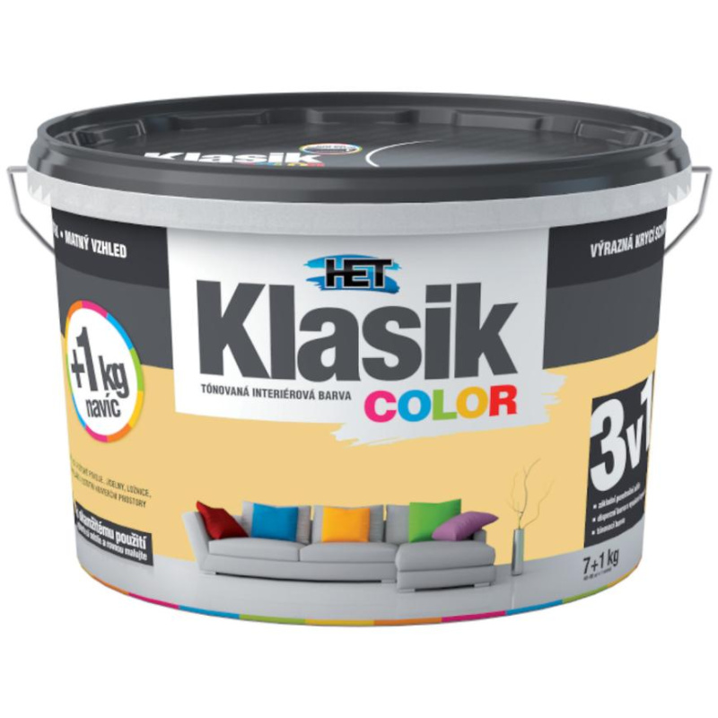Het Klasik Color 0637 žlutý banánový 7+1kg + akrylátový tmel HET 400g zdarma
