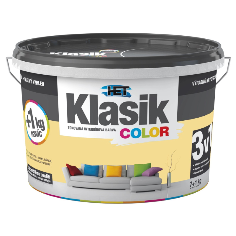 Het Klasik Color 0637 žlutý banánový 7+1kg + akrylátový tmel HET 400g zdarma