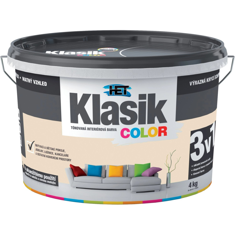 Malba interiérová HET Klasik Color béžový kávový 4 kg