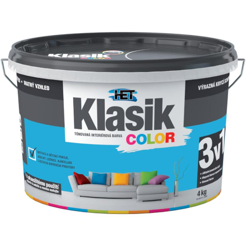 Malba interiérová HET Klasik Color modrý azurový 4 kg