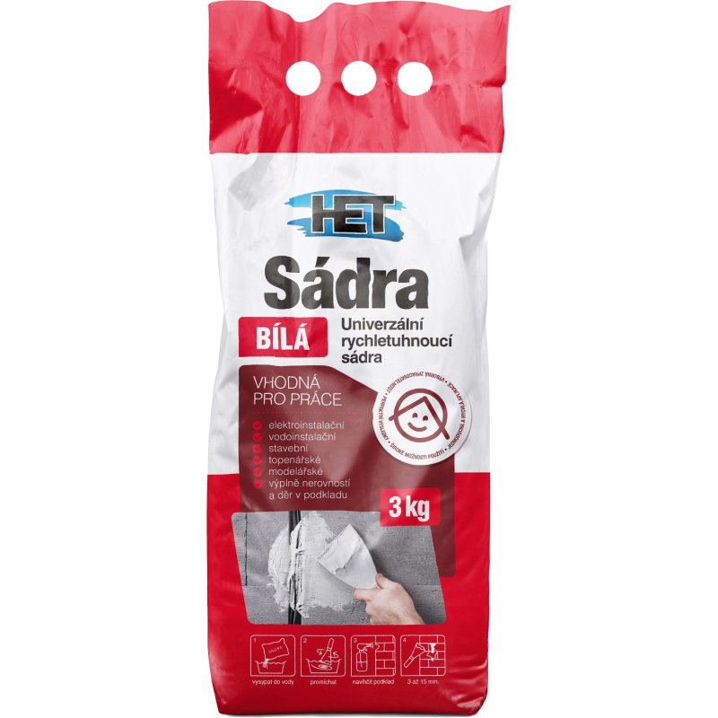 HET Sádra bílá 3 kg