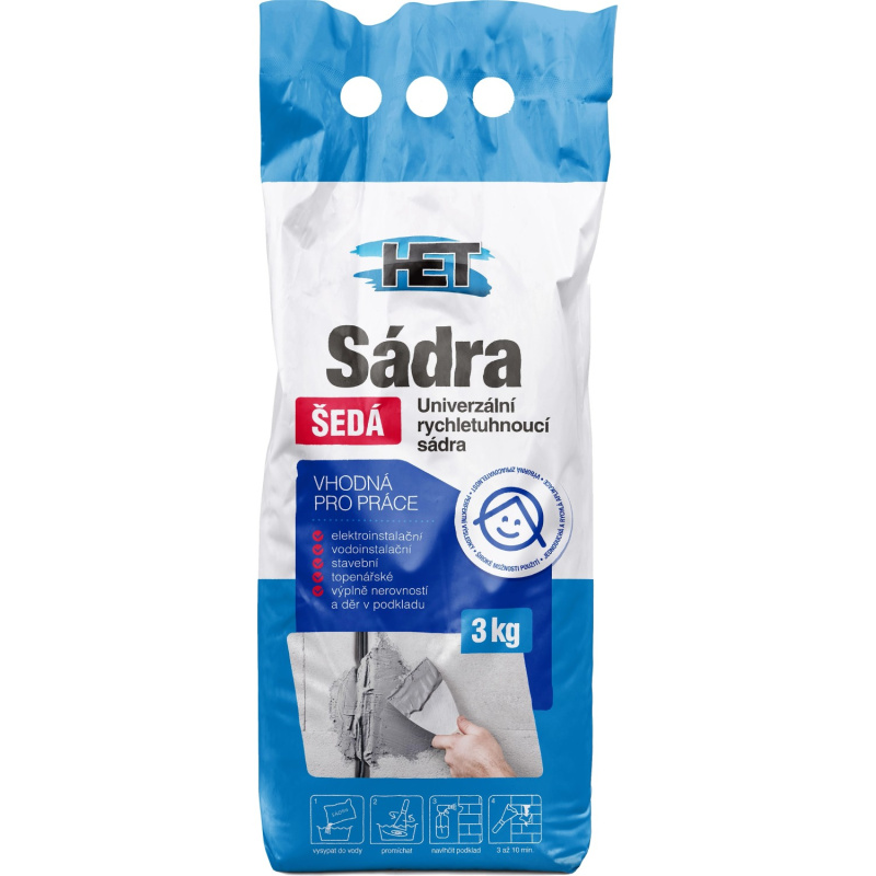 HET Sádra šedá 3 kg