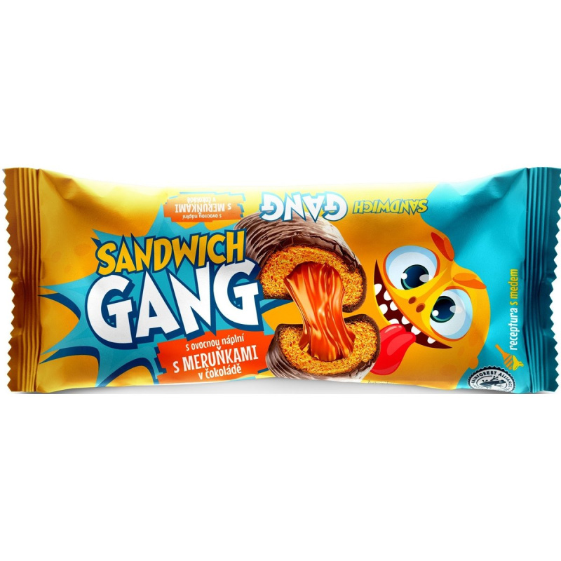 Sandwich Gang s ovocnou náplní s meruňkami v čokoládě