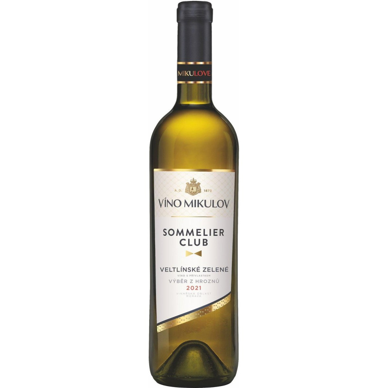 Víno Mikulov Sommelier Club Veltlínské zelené 2021 výběr z hroznů