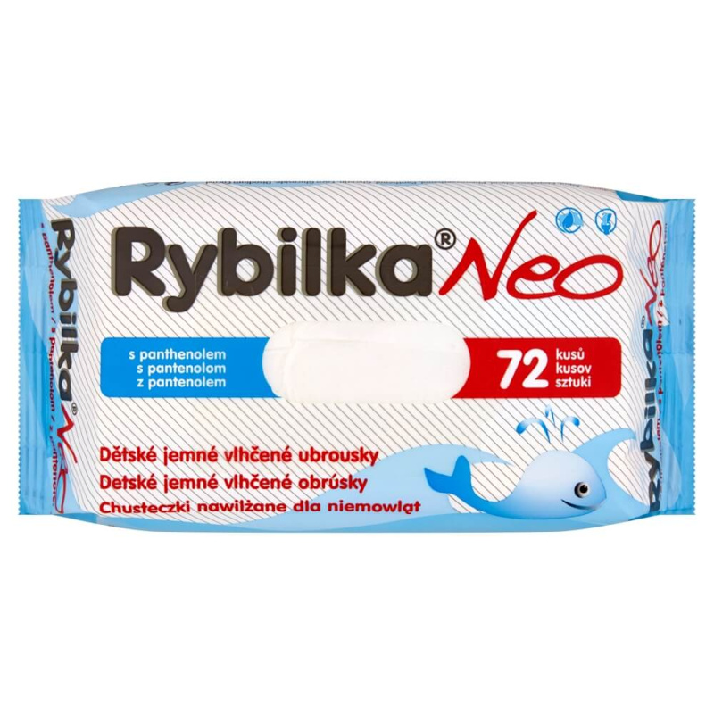RYBILKA Neo s panthenolem dětské vlhčené ubrousky 72 kusů
