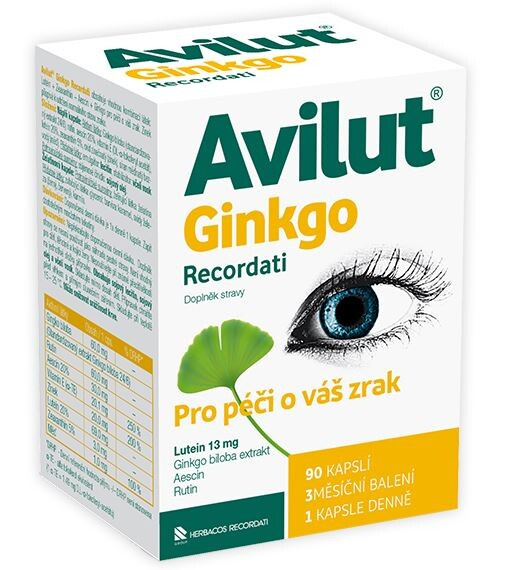 AVILUT Ginkgo Recordati 90 kapslí