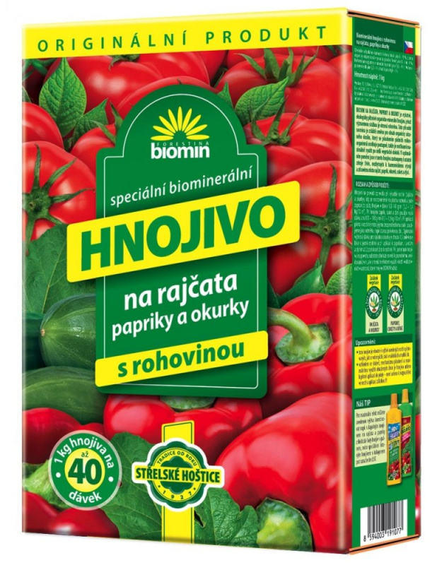Biomin - Hnojivo na rajčata, papriky a okurky s rohovinou 1 kg