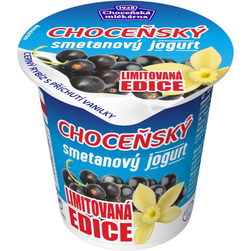 Choceňská mlékárna Choceňský smetanový jogurt černý rybíz s vanilkou