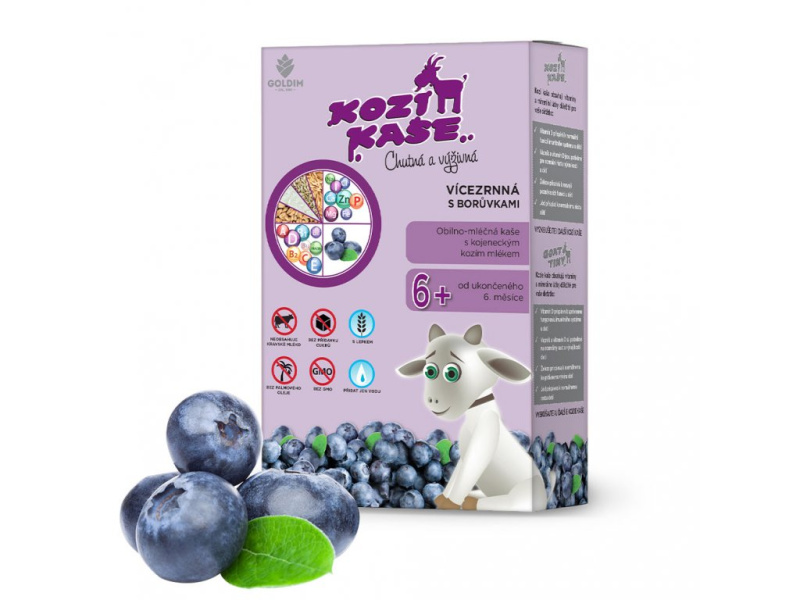 Kozí kaše Vícezrnná s borůvkami 6m+ 225 g