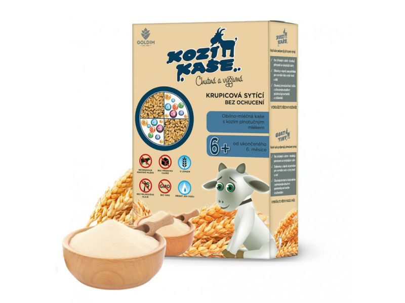 Kozí kaše Krupicová sytící bez ochucení 6m+ 200 g