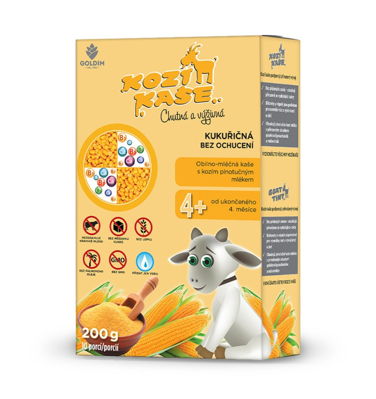 Kozí kaše Kukuřičná bez ochucení 4m+ 200 g