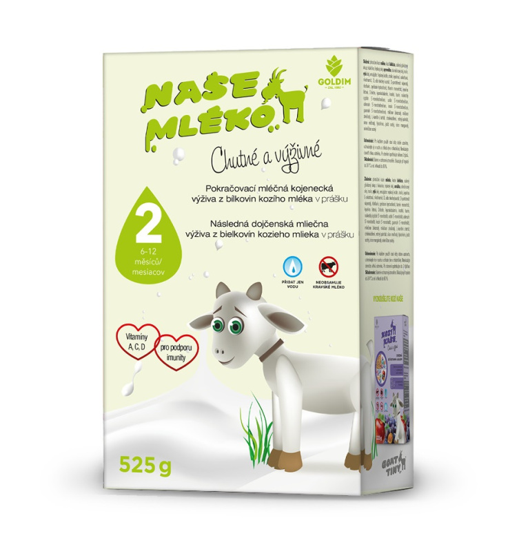 Naše mléko 2 Pokračovací mléčná kojenecká výživa 6–12m 525 g