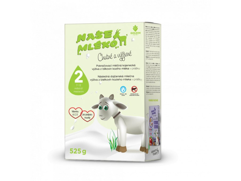 Naše mléko 2 Pokračovací mléčná kojenecká výživa 6–12m 525 g
