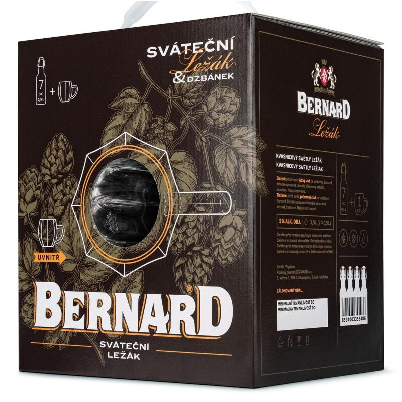 Bernard Sváteční ležák 12 se džbánkem Karol Maier 7×0,5 l sklo