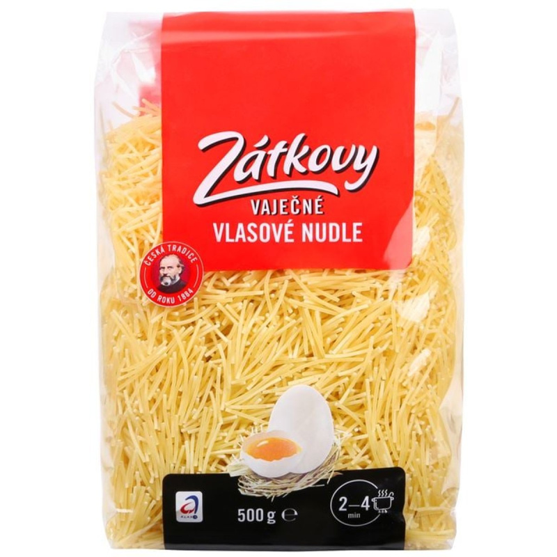 Zátkovy těstoviny Nudle vlasové vaječné